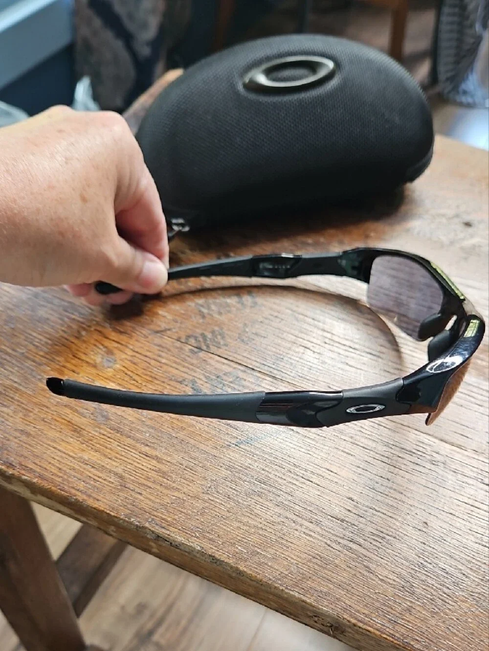 Oakley Flax Men’s Sport Sunglasses in Black with Smoke Lenses